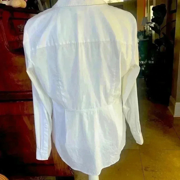 INC International Concepts ladies long sleeve cotton blend blouse Large Exc cond - Picture 5 of 8